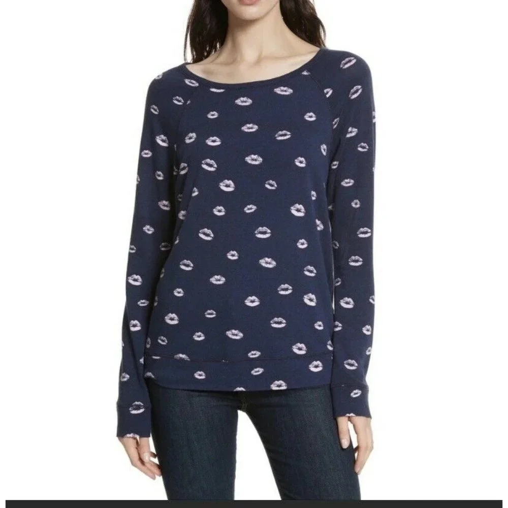 Joie Annora Lip Print Sweatshirt Sz XXS NWT - Picture 7 of 7